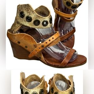 A.S.98 Keiko Wedge Sandals Women Size EU 40 US 9 9.5 Boho Strap Peasant AS98